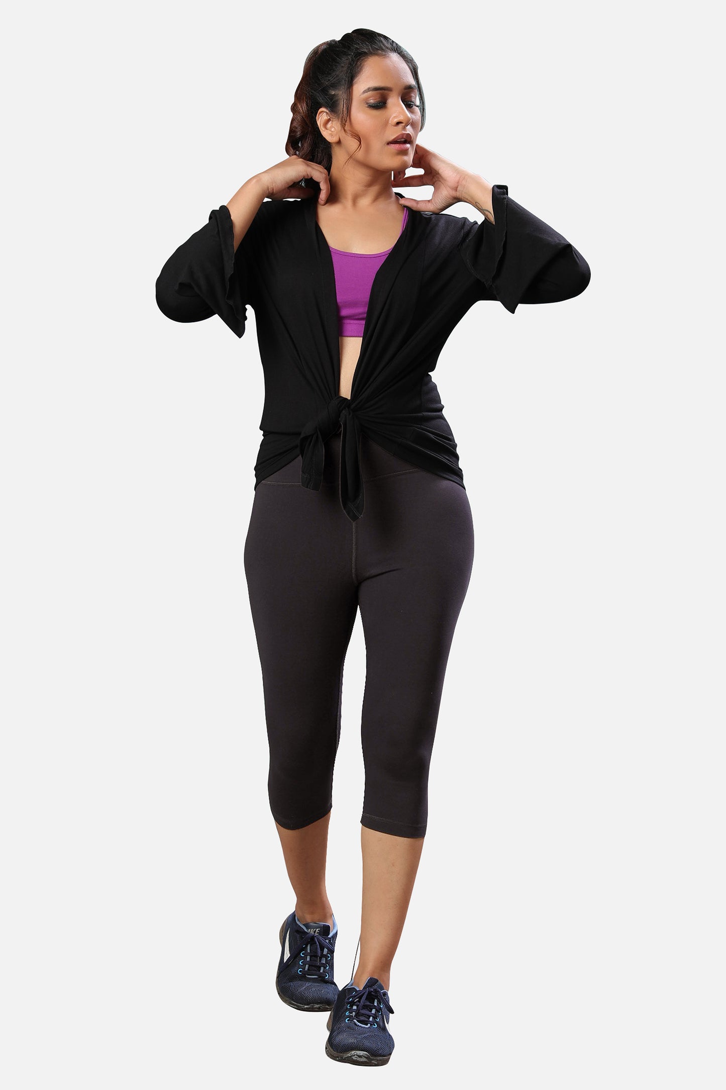 Buy womens Eiffel Tower color cotton solid capris online, featuring a fashionable design and flattering fit for any casual or smart-casual look