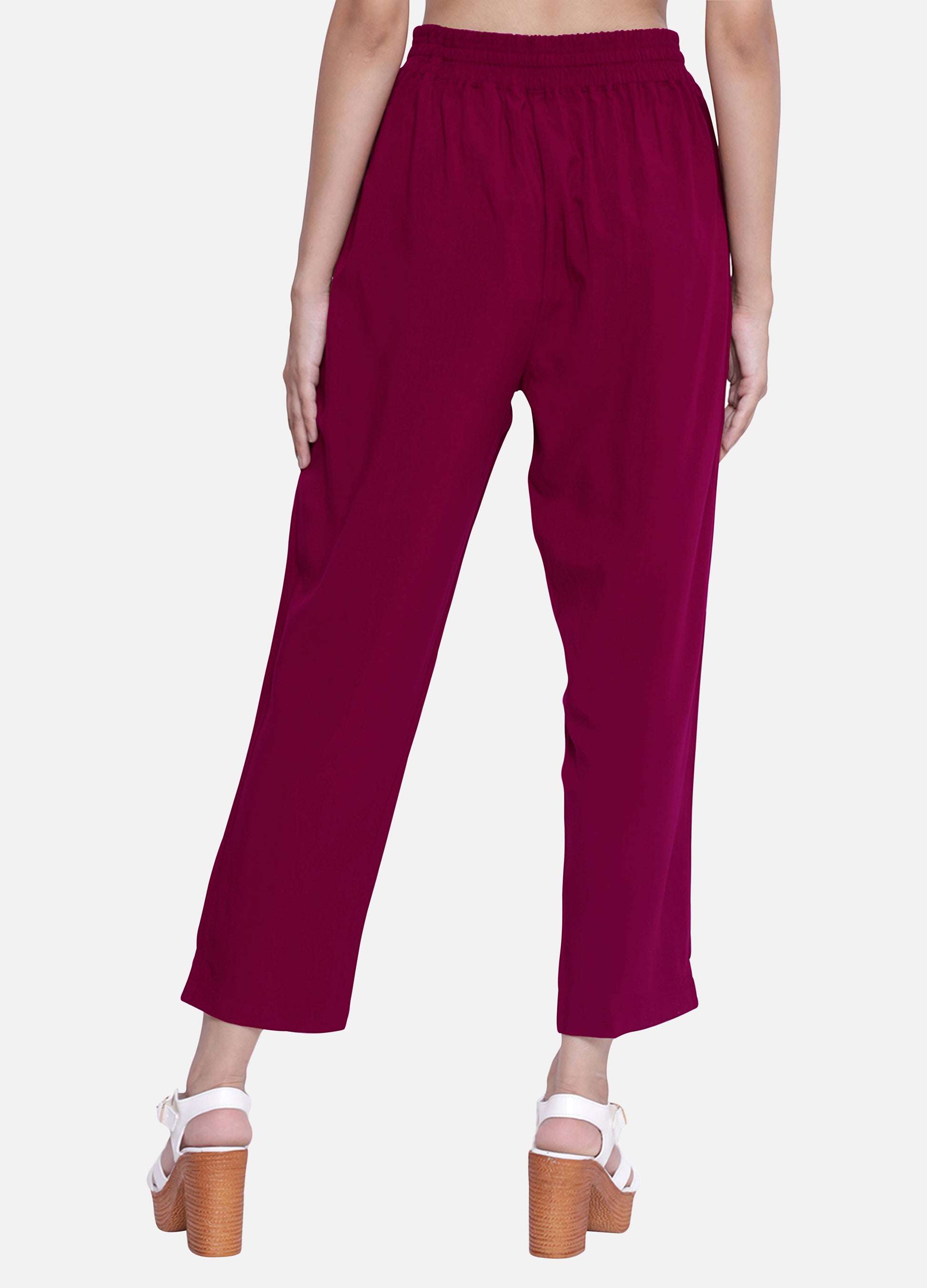 Buy Cerise Pink Cigarette Trousers and Pants for Women Shop Online 