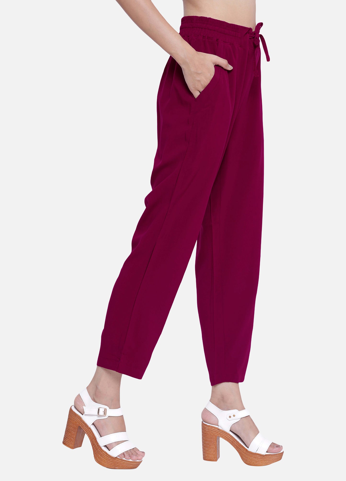 Buy Cerise Pink Cigarette Trousers and Pants for Women Shop Online 