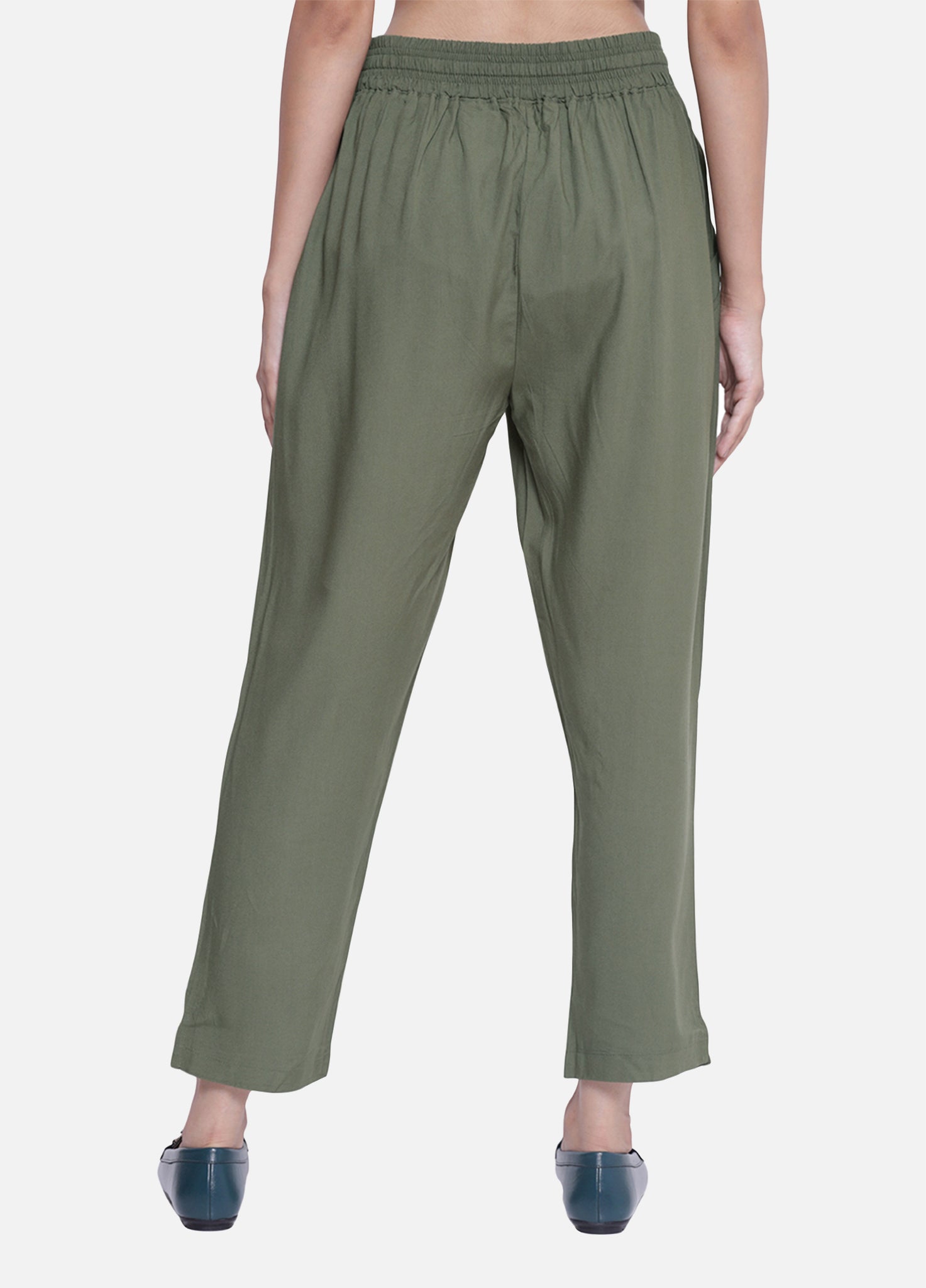 Buy FAB QUEENS Women's Slim Fit Cotton Straight Pants for Women Cigarette  Pants Bottom Wear Bottle Green at Amazon.in