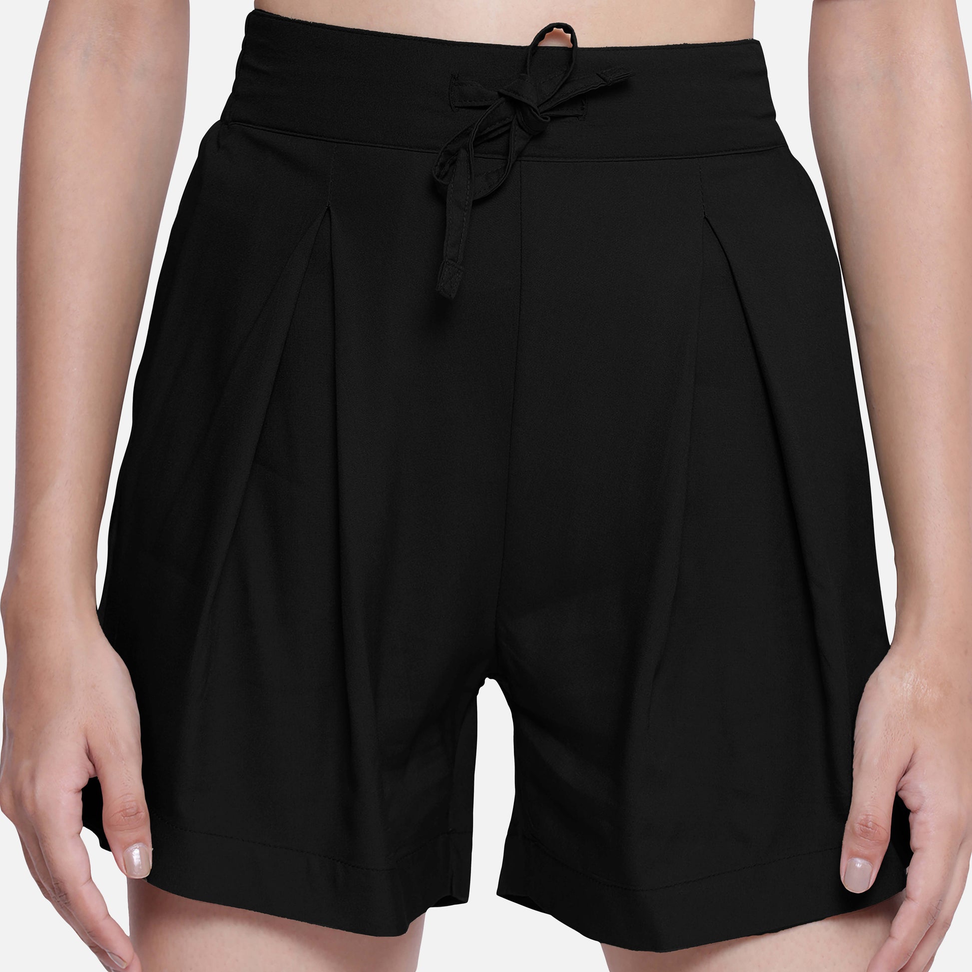 Shop women black shorts made from soft modal fabric, combining comfort with a chic look, ideal for everyday wear, available online