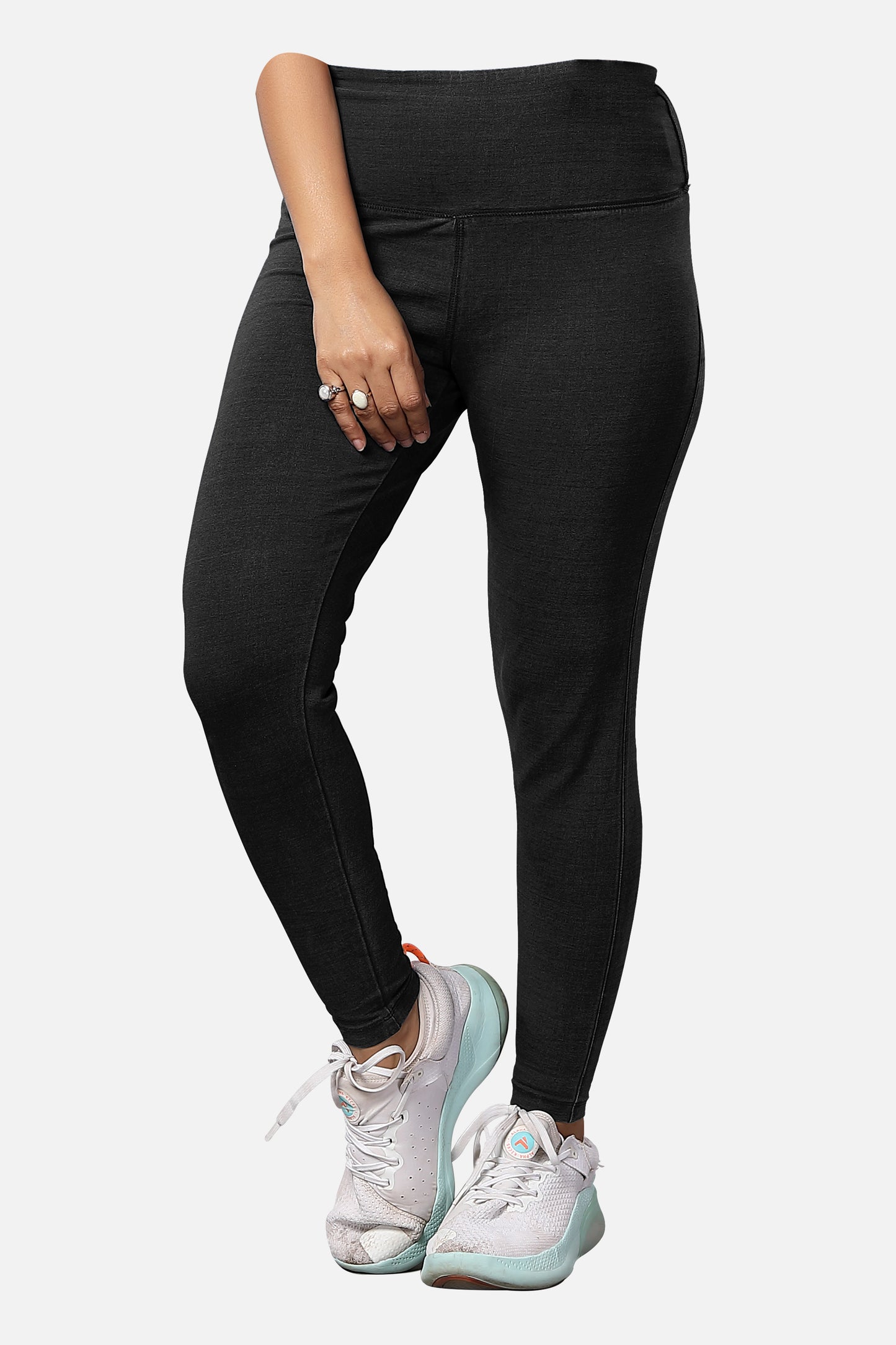 Shop womens knitted black denim jeggings, featuring a trendy design with a flattering fit, ideal for everyday fashion, available online