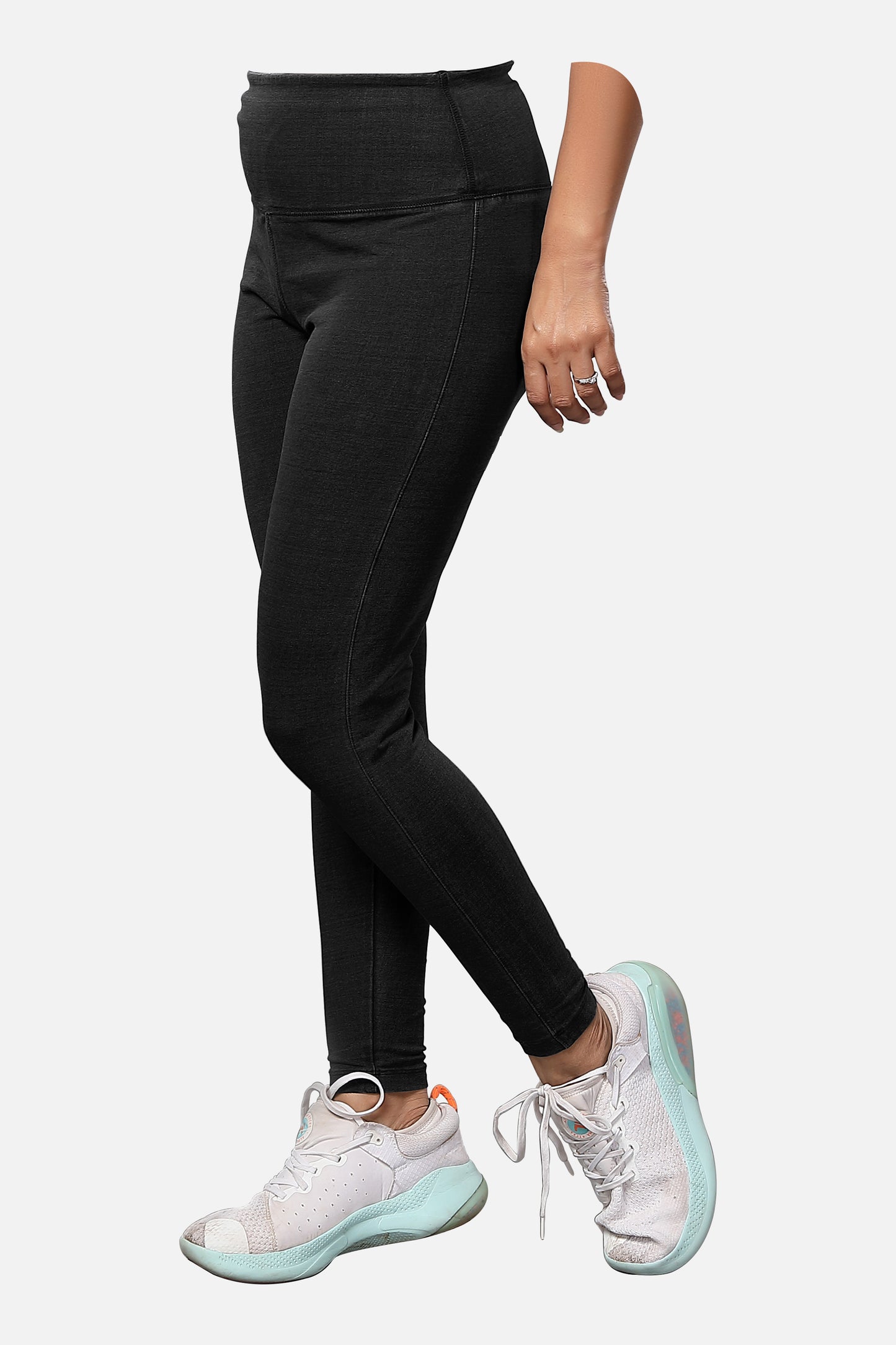 Shop womens knitted black denim jeggings, featuring a trendy design with a flattering fit, ideal for everyday fashion, available online